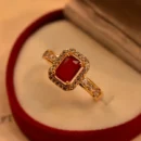 Fancy Design Gold Plated Real Stones Ring For Girls/Women