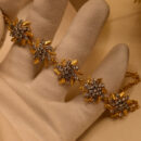 Dazzling Unique Design Gold Plated Real Stones Bracelet for Girls/Women